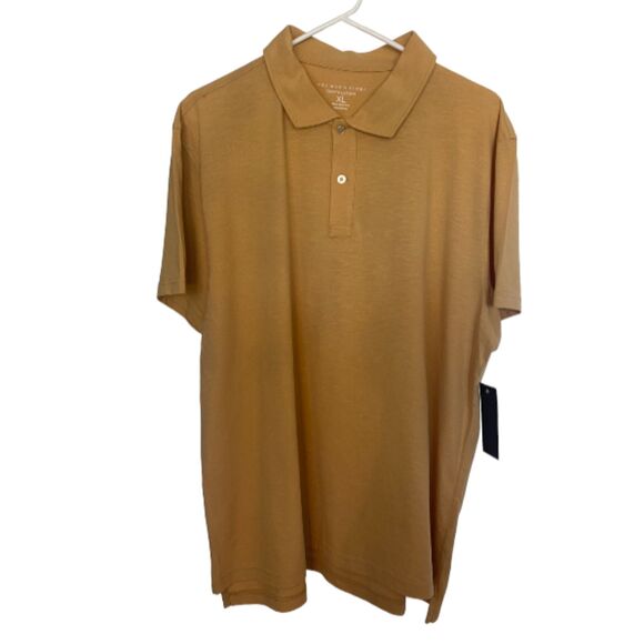 The Men's Store at Bloomingdale's Cotton Slub Polo Shirt, Mustard color Size XL - Picture 2 of 9